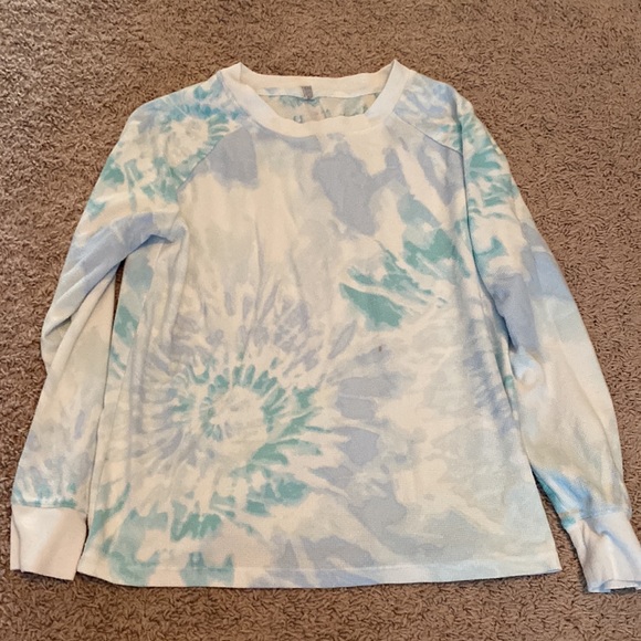 SO intimates medium tie dye blue thermal pajama set boxer shorts long sleeve - Picture 2 of 7